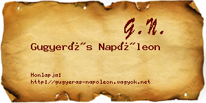 Gugyerás Napóleon névjegykártya